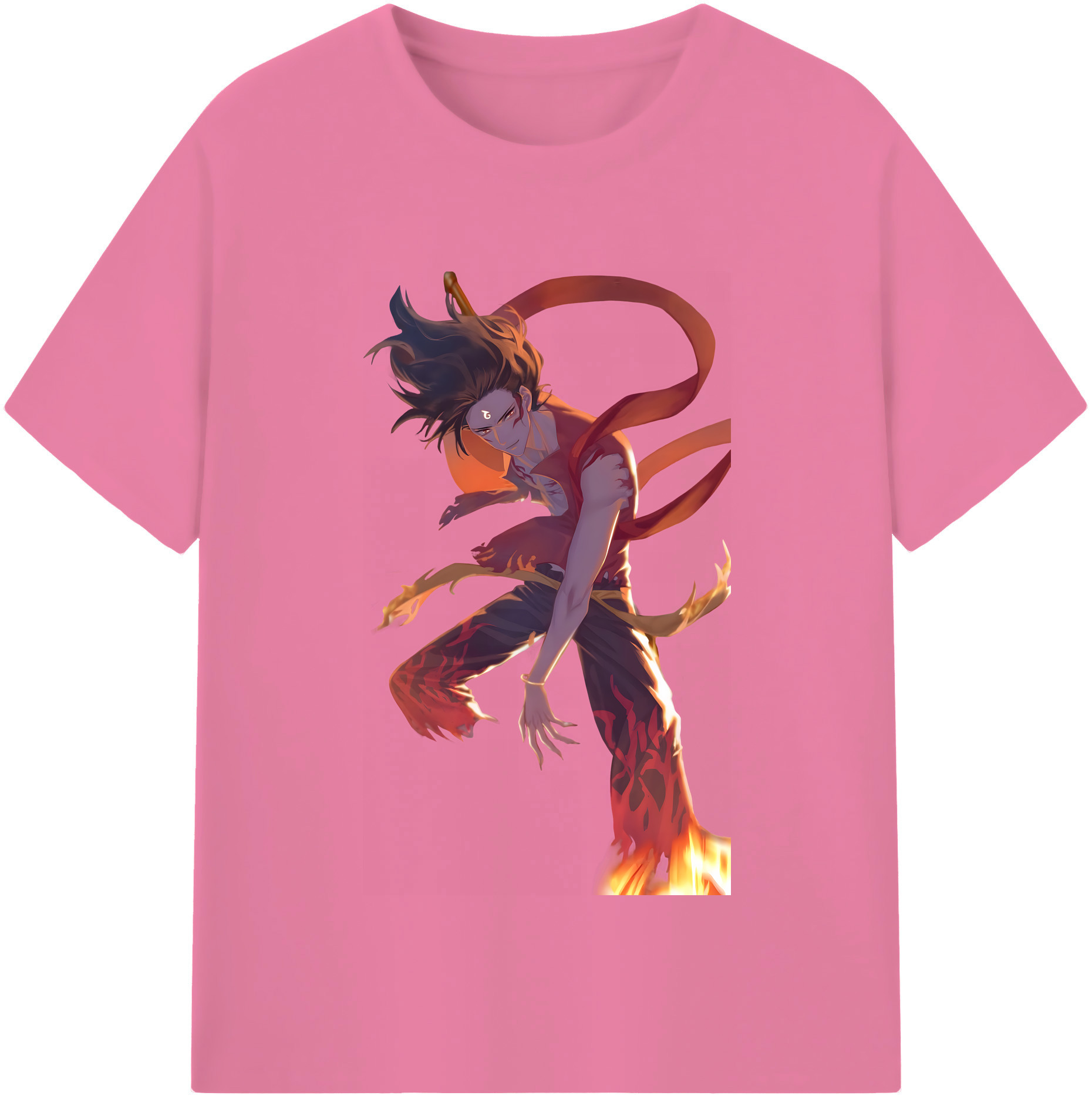 （画像用） Ne Zha 2 ナタ 魔童の大暴れ 綿100％半袖Tシャツ（フロントプリント）